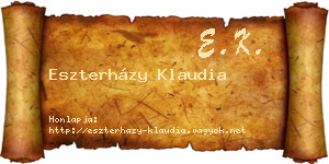 Eszterházy Klaudia névjegykártya